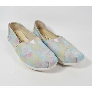 TOMS Earthwise Pastel Tie Dye Slip On Canvas Shoes Size 7.5